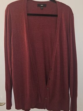 Mossimo Supply Co. Burgundy Women's Button-Front Cardigan